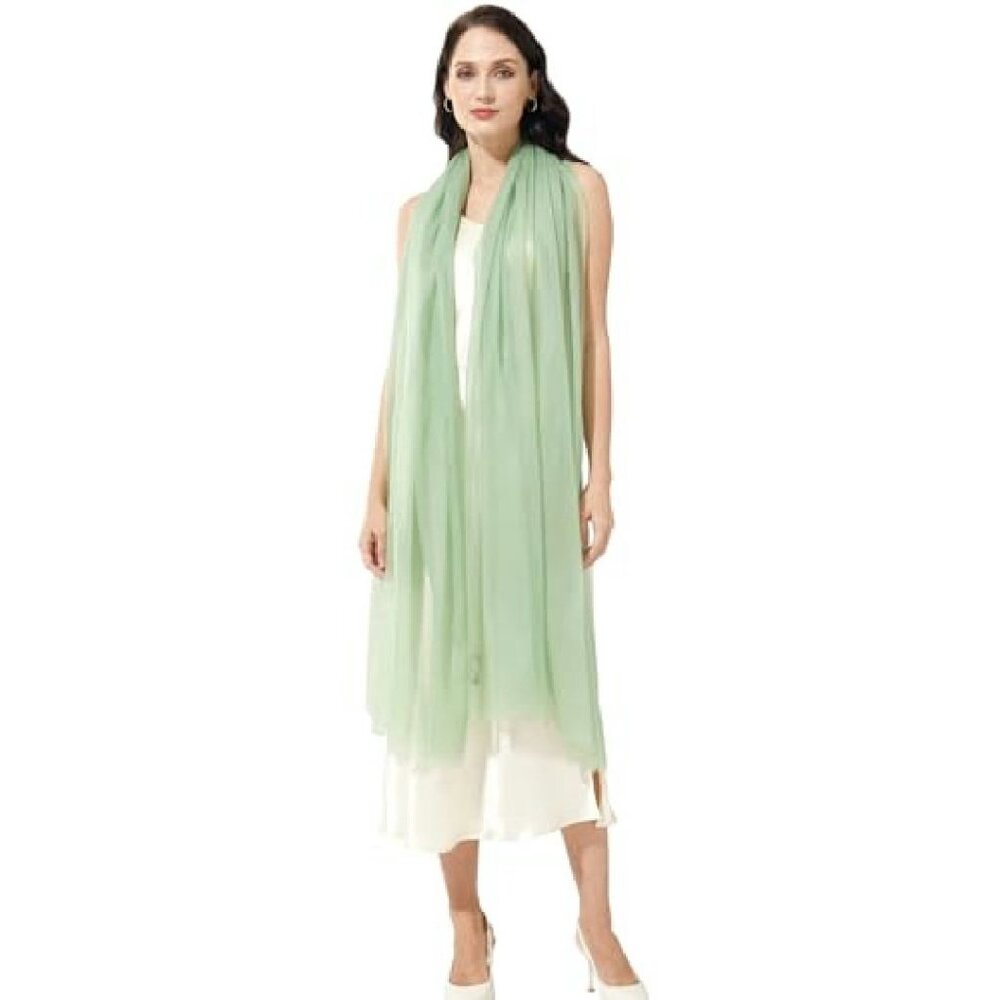 Buttery-Soft Cashmere Wrap Shawl 75"x35" Lightweight Travel Stole - Picture 3 of 7
